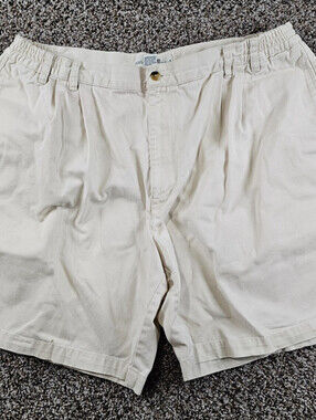 Vtg Field Gear Mens Sz 42 Pleated Front Chino Shorts Light Tan 100% Cotton